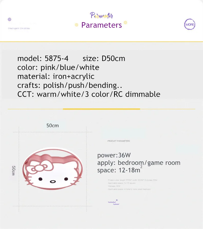 Creative Simple modern Cute led ceiling lamp personality Kitty cat children room lighting study game iron lights | Освещение