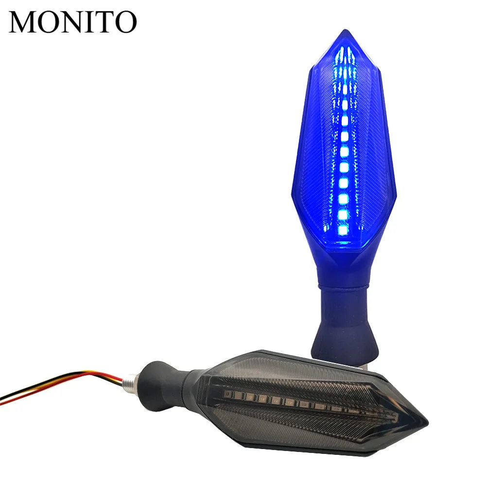 Blue Мотоциклетные поворотные сигнальные огни Led Сигнал сигнальные фары лампы для YAMAHA ys Female; 150 tmax 530 tdm 850 fz6n mt10 c8 nmax 155 fazer8 - Цвет: Blue