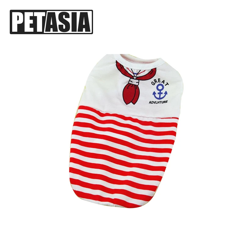 Вещи для домашних животных жилет на лето и весну футболка полосатая одежда без