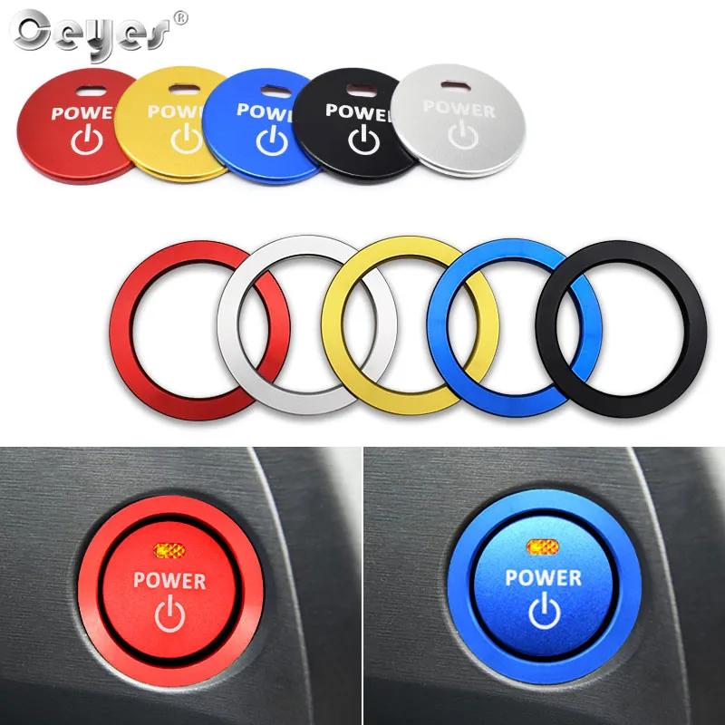 Ceyes аксессуары для интерьера автомобиля Стайлинг Авто старт стоп кнопка