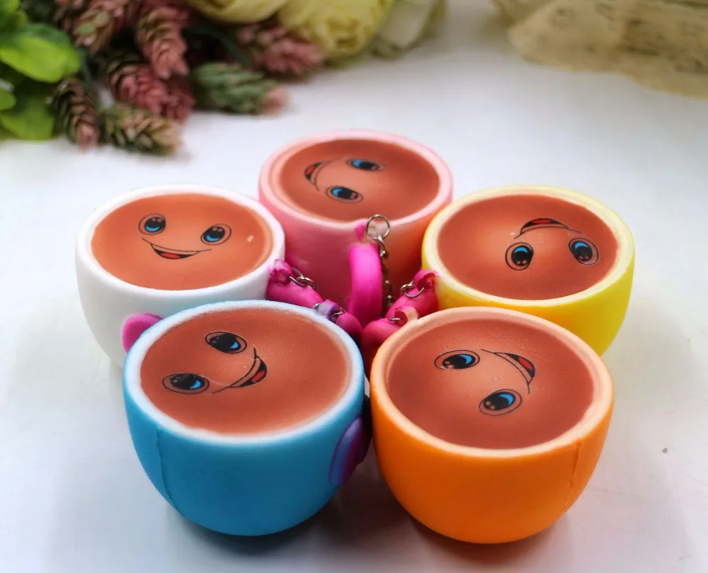 Милые кавайные кофейные чашки с улыбкой мягкие медленно восстанавливающие форму