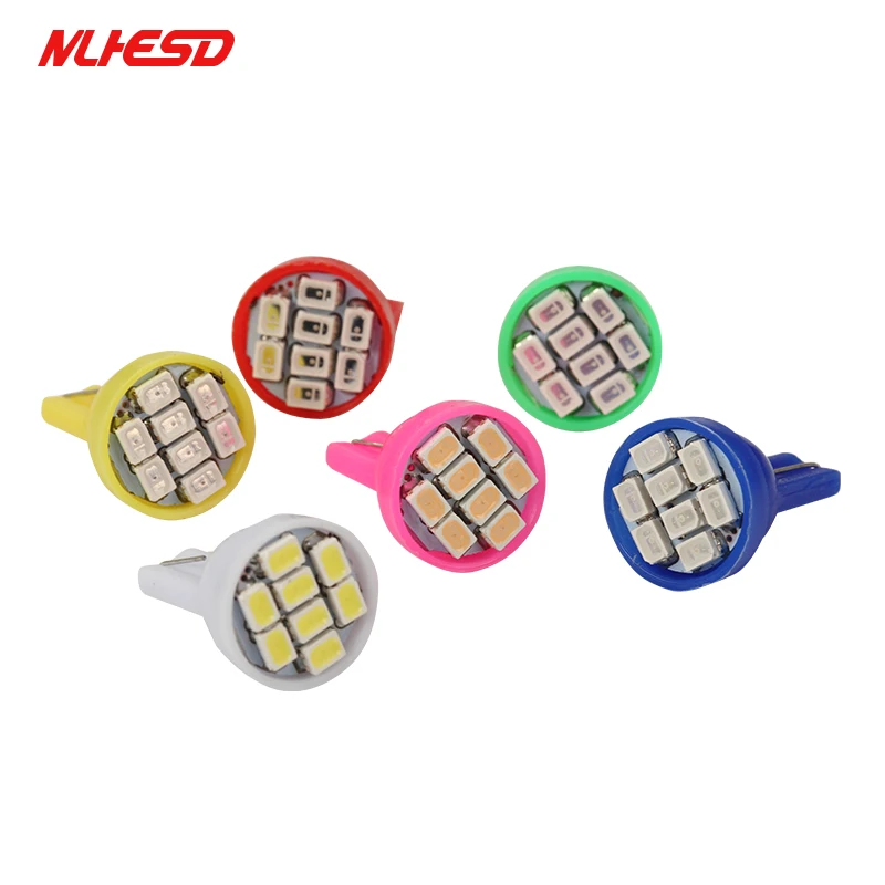 

500 шт. светодиодный светодиодные лампы T10 с клиновидным цоколем, 8 SMD 1210 LED W5W 2825 158 192 168, паркосветильник ни для автомобиля, индикатор приборной ...