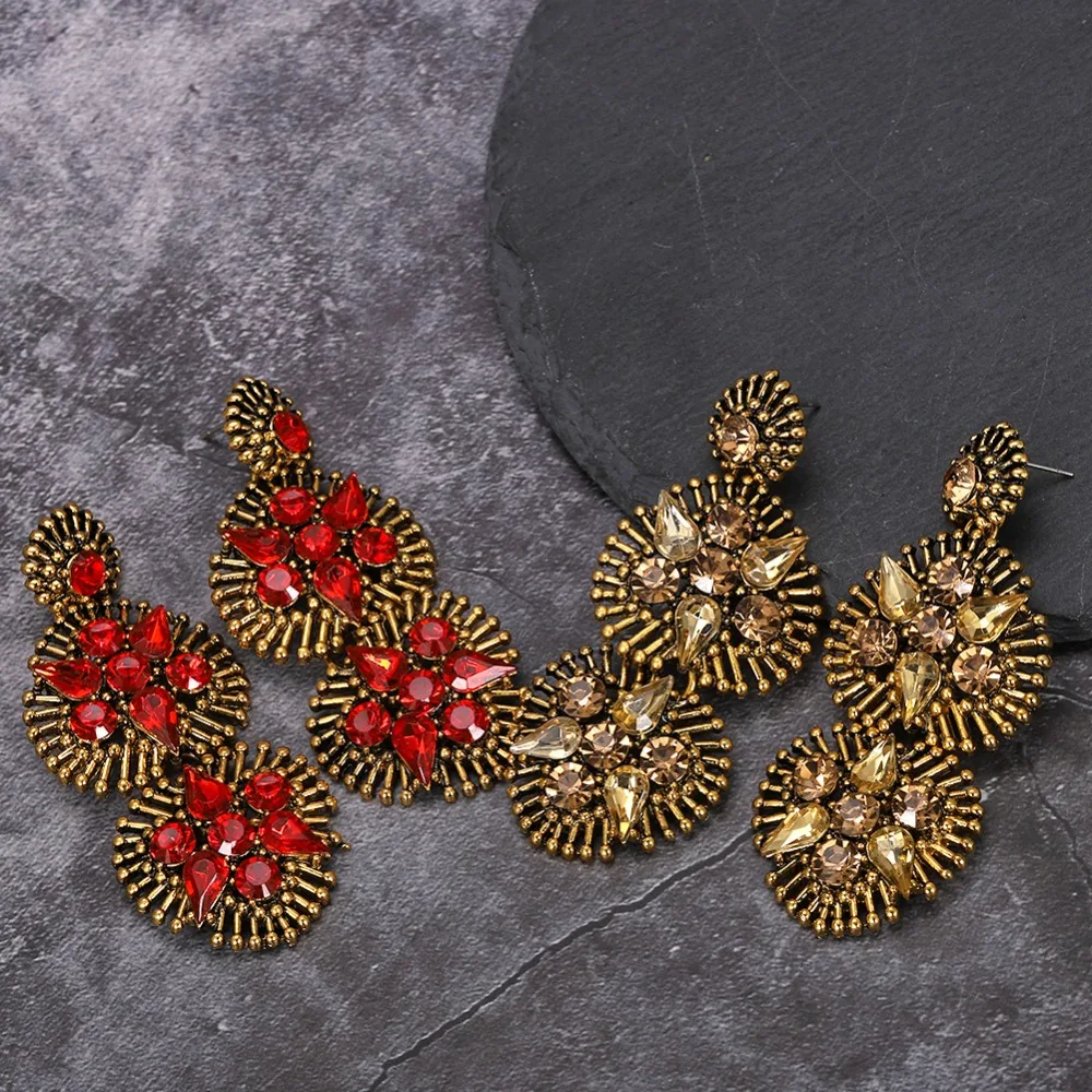 Vedawas Boho Макси Кристалл Висячие серьги для женщин Свадебные подарки ювелирные изделия ручной работы Pendientes xg2722