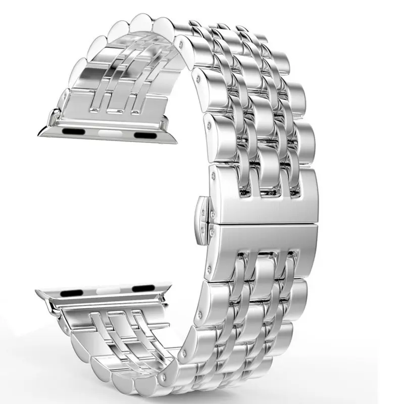 Классический ремешок из нержавеющей стали с пряжкой и переходником браслет для