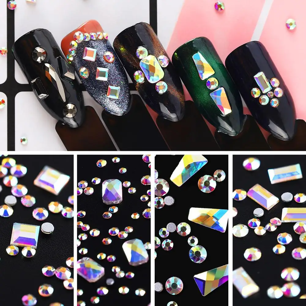 3D Nail Art Стразы формы смешать не термоклеевые Стекло прозрачный арт для ногтей