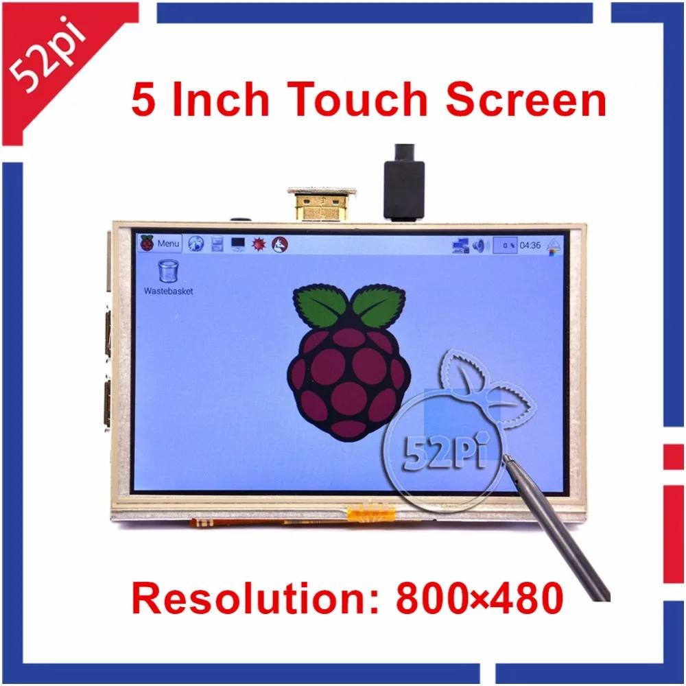 Raspberry Pi 5 дюймов 800x480 GPIO HDMI ЖК-дисплей резистивный сенсорный экран монитор