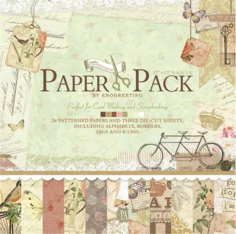 

12inch 27sheetsComfortable afternoon Scrapbooking Paper Origami Background Paper DIY Card Making gift wrapping Home deco