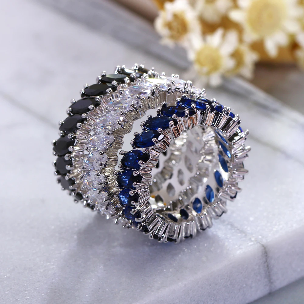 Модное красочное кольцо на палец с фианитом элегантный простой дизайн 6 цветов