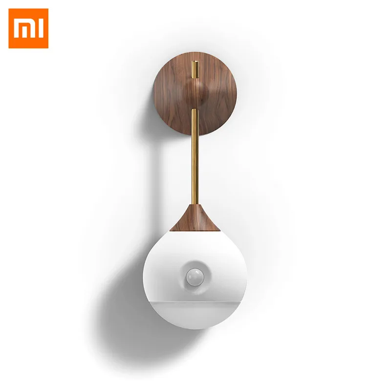 Коричневый Xiaomi Mijia экологическая цепь бренд Солнечный умный датчик ночной Светильник инфракрасный индукционный usb зарядка съемный ночник - Цвет: Коричневый