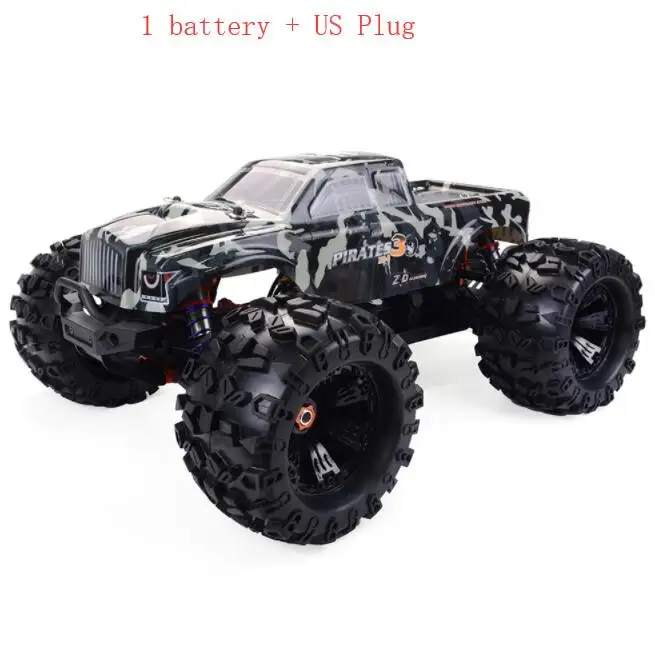 1 battery US Plug ZD Racing MT8 пиратский 3 Радиоуправляемый автомобиль 1/8 120A водонепроницаемый бесщеточный ESC RC Monster Truck RTR регулируемый амортизатор внедорожника - Цвет: 1 battery US Plug