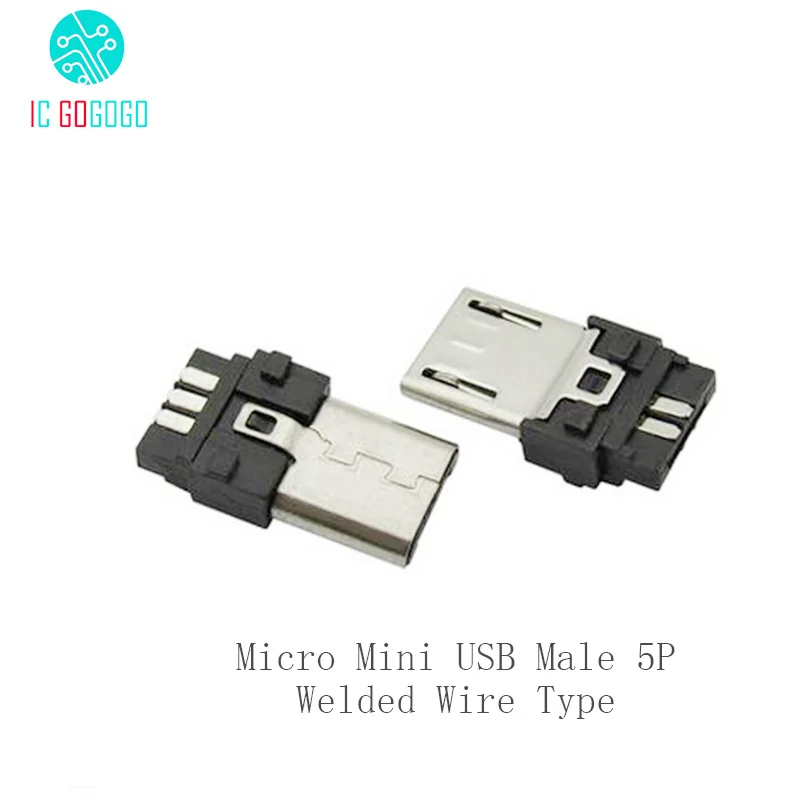 5 шт. микроразъем мини Обхватывающая usb головка P USB разъем сварной провод типа