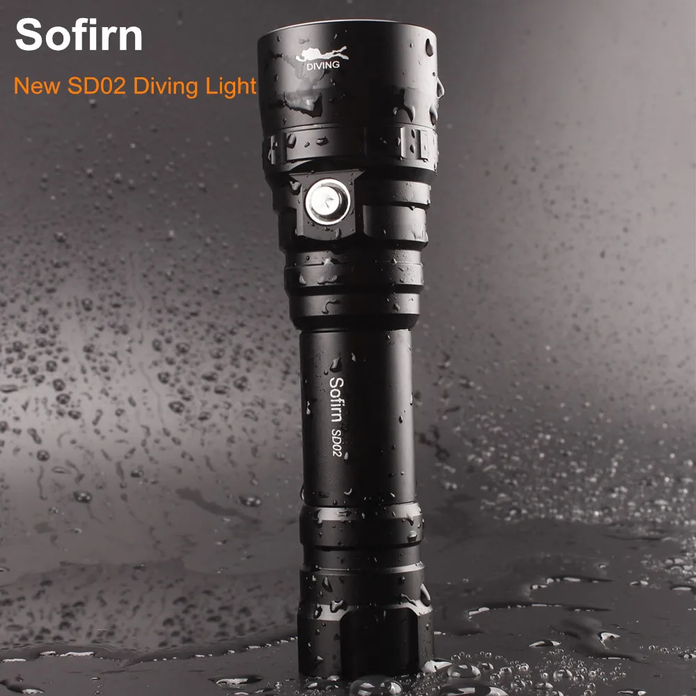 Sofirn SD02 профессиональный подводный фонарик 18650 мощный погружной светильник Cree XPL 1050lm светодиодный светильник подводный поисковый светильник фонарь