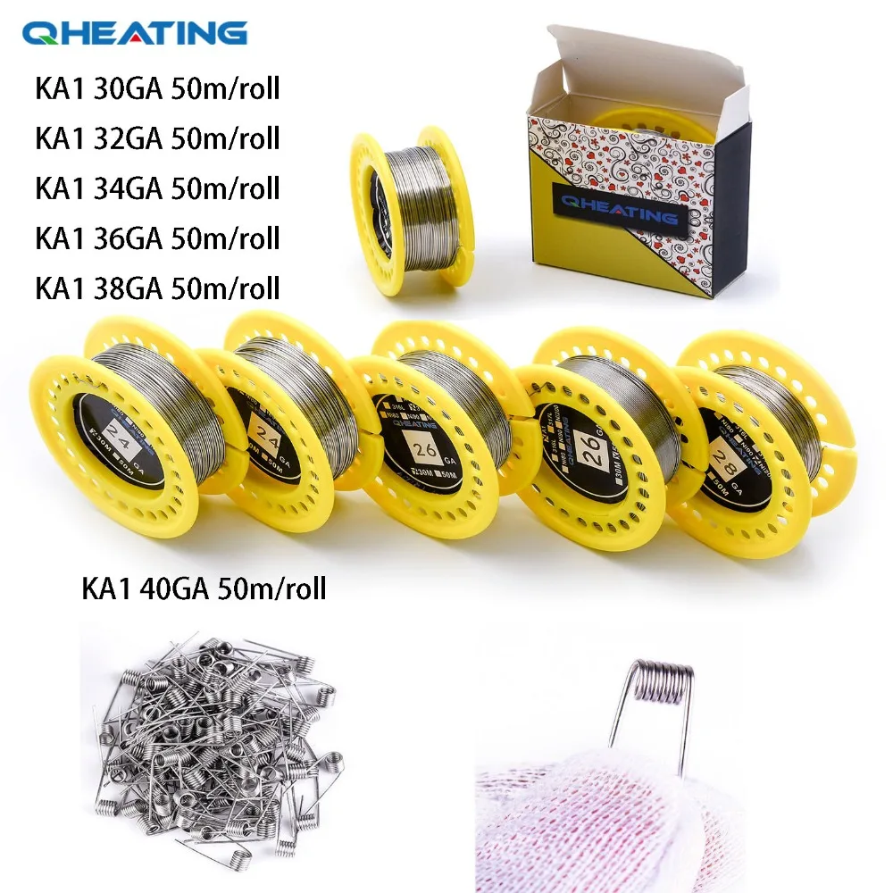Горячая Распродажа Qheating KA1 30GA/32GA/34GA/36GA 50 м/рулон нагревательные провода готовые