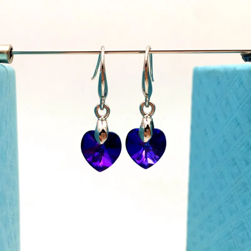MS Betti 2019 Новые мини-серьги с сердечками настоящими кристаллами от Swarovski Bijoux