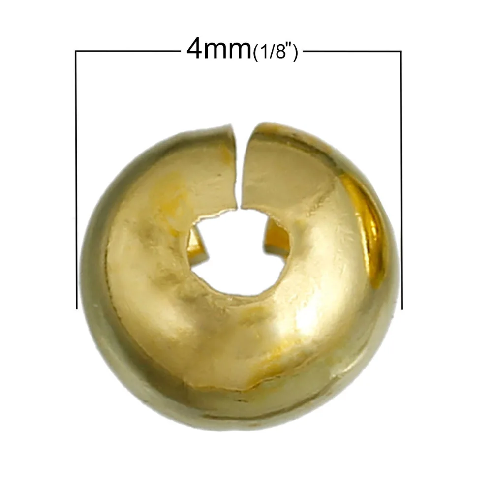 Обжимные бусины золотого цвета 8 сезонов 200 шт. 5 мм x 4 (2/8 &quotx 1/8&quot) | Украшения и