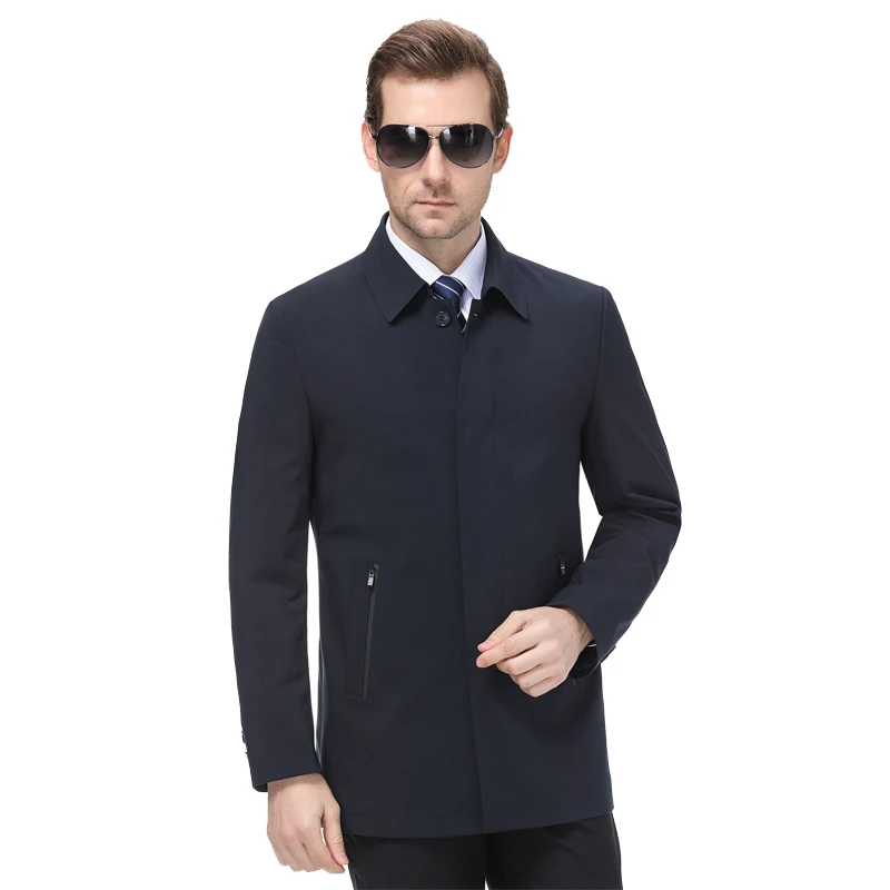 M-4XL, хит, новая весенняя/Осенняя мужская куртка, модная, на пуговицах, на заказ, свободная, средняя длина, ветровка