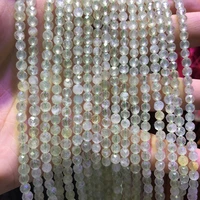 natural prehnit e beads2mm3mm4mm faceted round tiny spacer beads gem stone faceted seed beads15 5string
