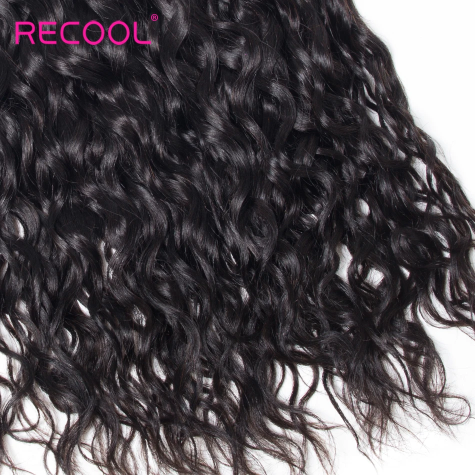 Мокрые и волнистые волосы Recool пучки с 5X5 кружевной застежкой человеческие пряди