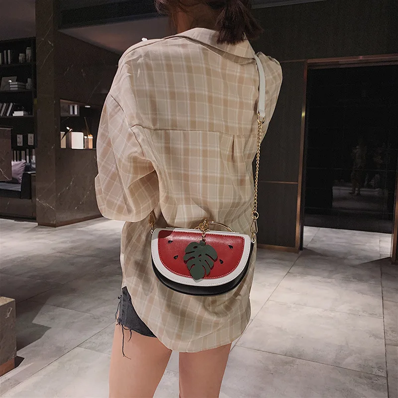 Женская сумка тоут с арбузом дизайнерская через плечо из искусственной кожи