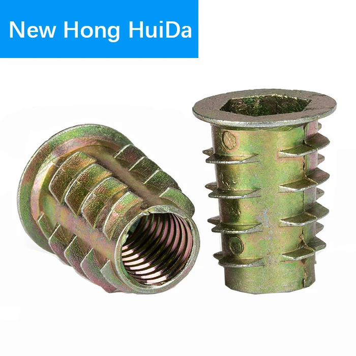

Zinc Alloy Furniture Nuts Thread For Wood Flanged Hex Drive Socket Head Screw Insert Nut M4 M5 M6 M8 M10 Assortment Tool Kit Set