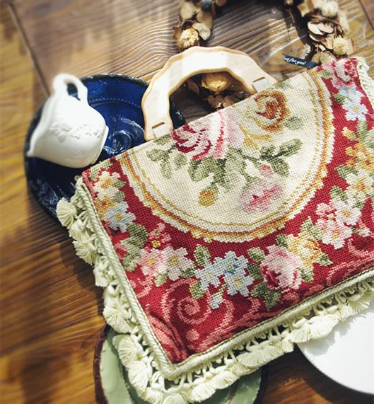 Потертая шикарная Повседневная сумка с вышивкой шерсть Flet Высокое качество