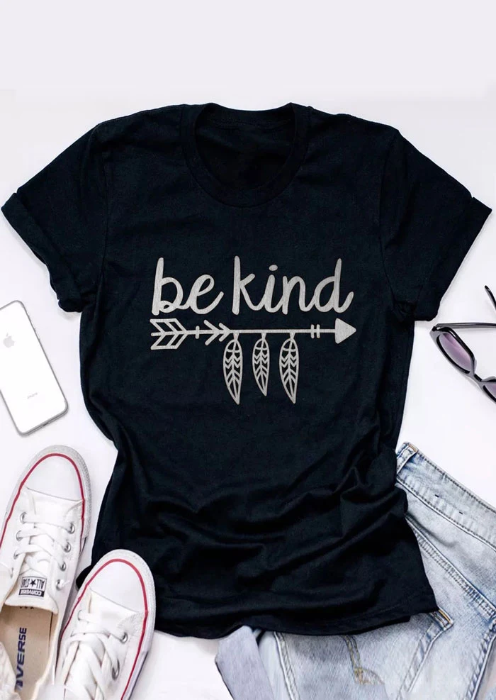 Модная смешная футболка Skuggnas Be Kind с изображением стрелки графическим рисунком