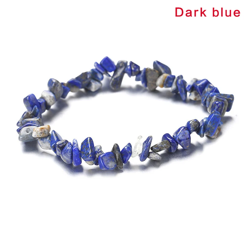 Dark blue Новые с вкраплениями натуральных камней эластичный браслет с жемчужинами в этническом стиле Стиль браслет из цветных камней MV66 - Окраска металла: Dark blue