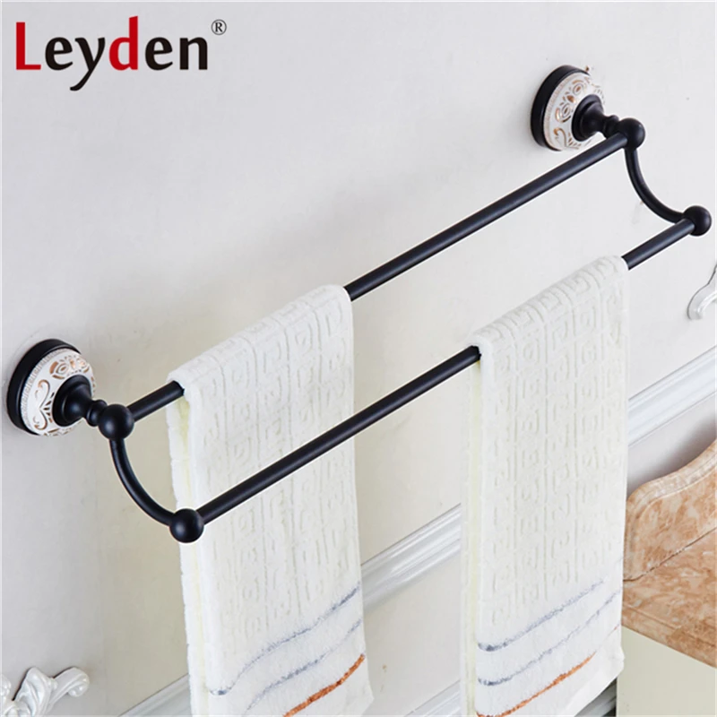 Двойная вешалка для полотенец Leyden античная латунь/ORB настенное крепление