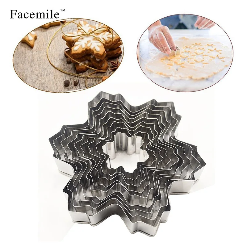 

9Pcs Stainless Steel Snowflake Cookie Cutters Set Biscuit Fondant Cake Decorating Mold Home Kitchen Bakery Pastry Baking Gadgets