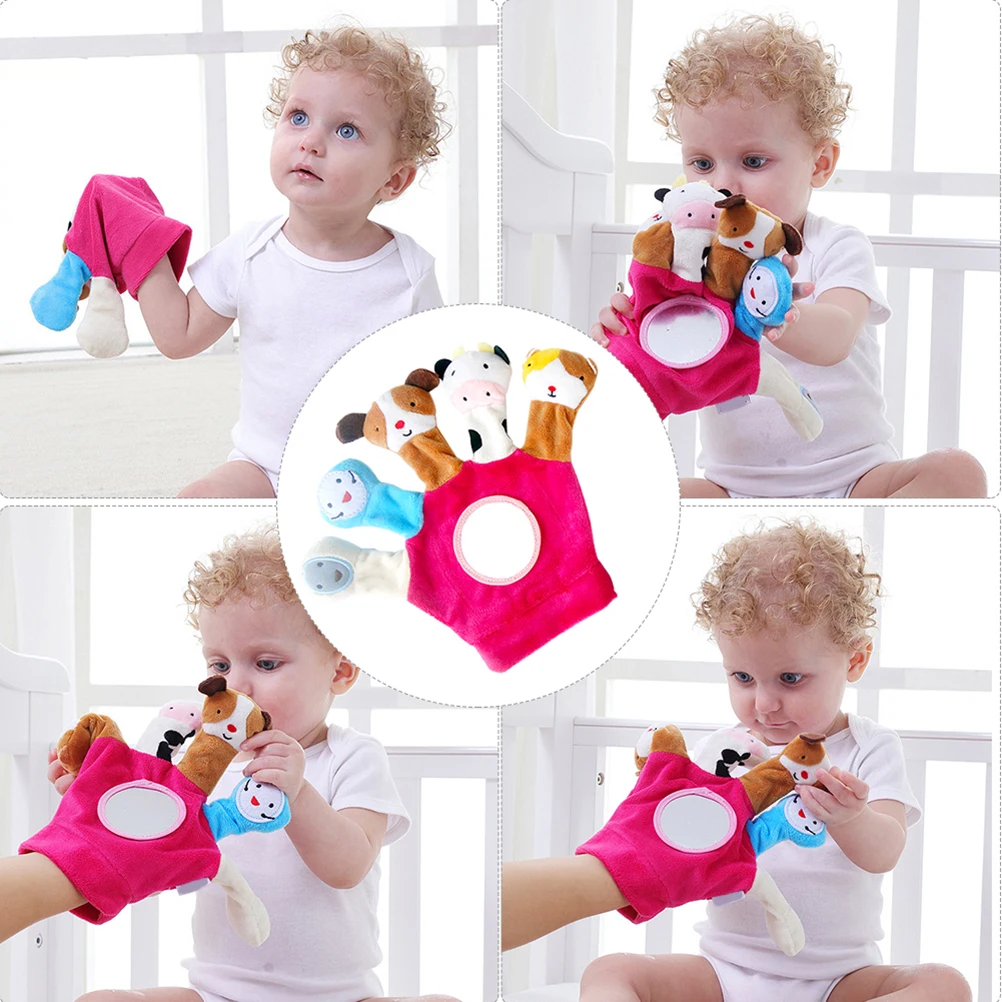 С рисунками зверей из мультфильмов для 5 пальцев Плюшевые перчатка-марионетка