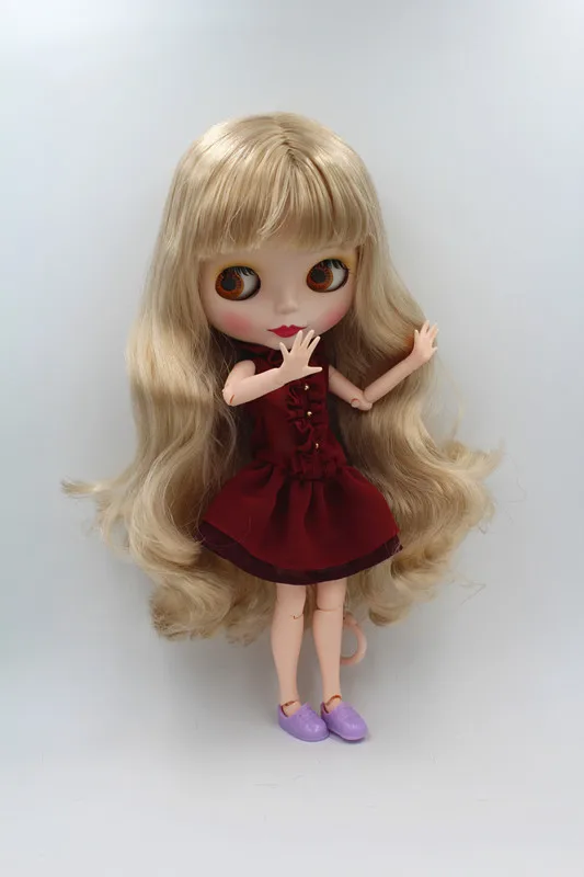 Кукла Blygirl Blyth Gold bangsheng волнистые кудрявые волосы 30 см шарнирное тело с 19 шарнирами