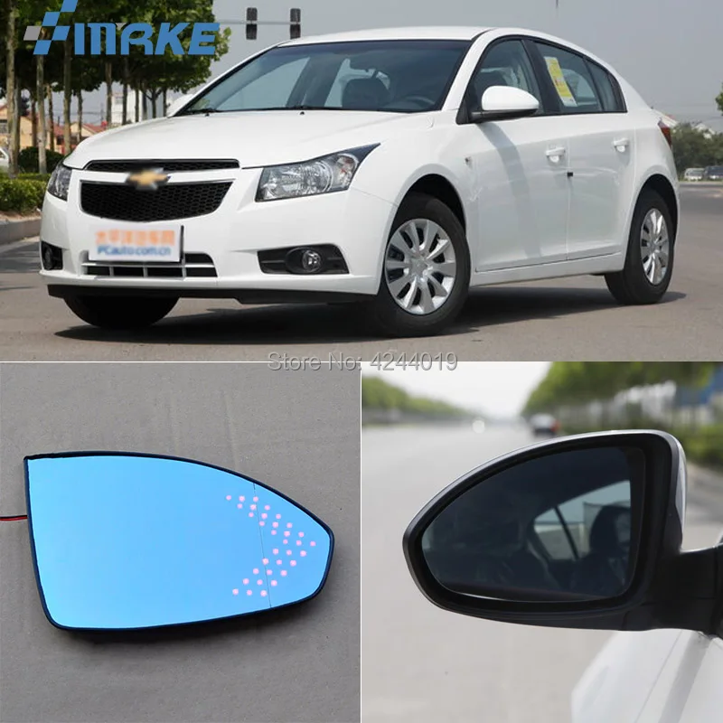 SmRKE для Chevrolet Cruze, Автомобильное зеркало заднего вида, широкий угол, гипербола, синее зеркало, стрелка, светодиодный сигнал поворота