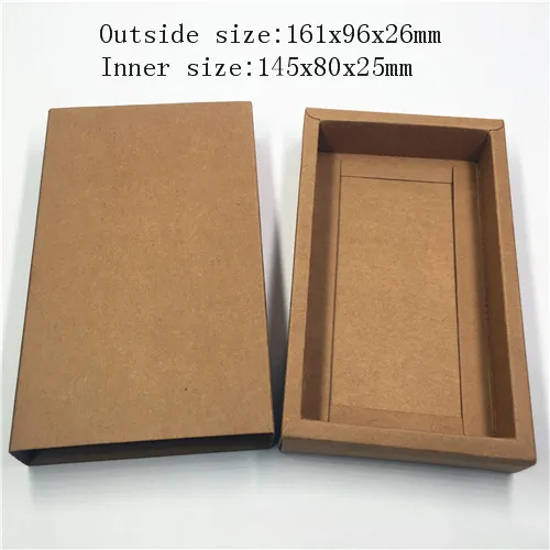 161x96x26mm 20 шт бумажные подарочные коробки, крафт-коричневые упаковочные коробки для мыла ручной работы, 4 размера, вечерние коробки для хранения ювелирных изделий/конфет/рукоделия - Цвет: 161x96x26mm
