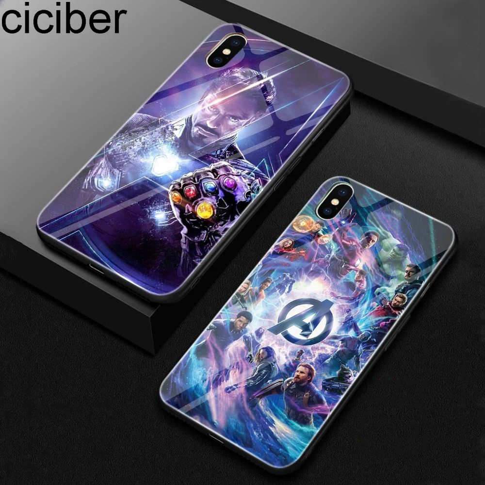 Ciciber Marvel Железный человек для iPhone 11 Pro Max X XR XS MAX 7 8 6 6S Plus стеклянные Чехлы задняя
