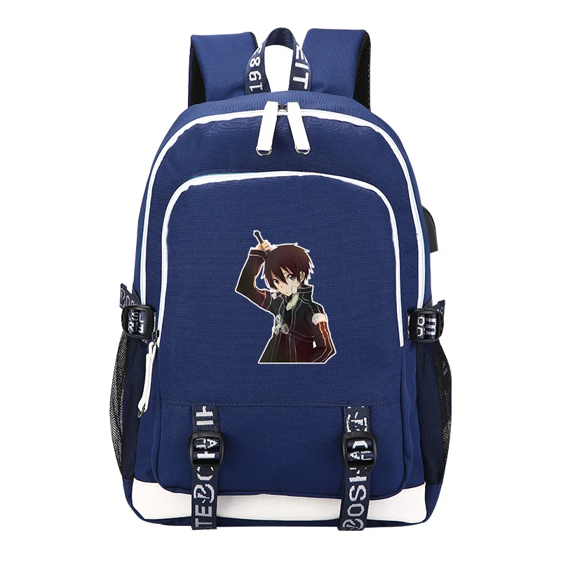 Рюкзак с принтом Sword Art Online SAO, рюкзак для ноутбука с usb зарядкой, рюкзак для путешествий в стиле аниме, школьные сумки для девочек-подростков