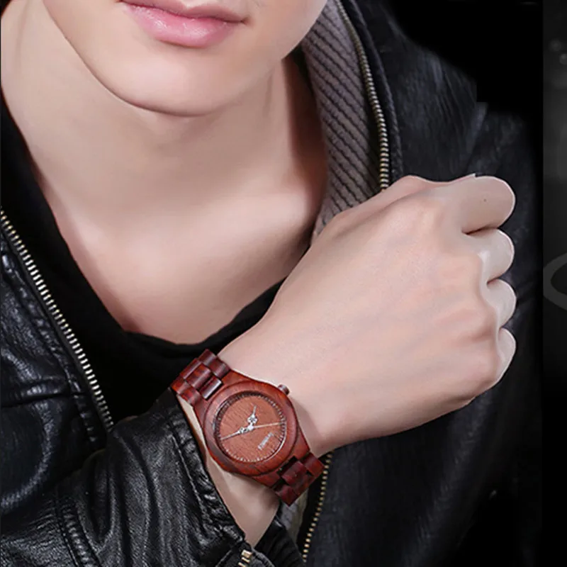 Часы наручные женские с деревянным ремешком модные брендовые кварцевые