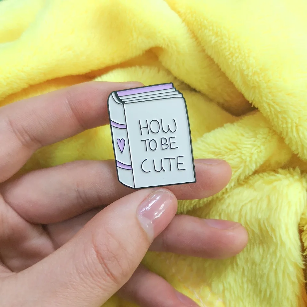 Как быть милым! Мультяшные броши книжки эмалированная металлическая синяя