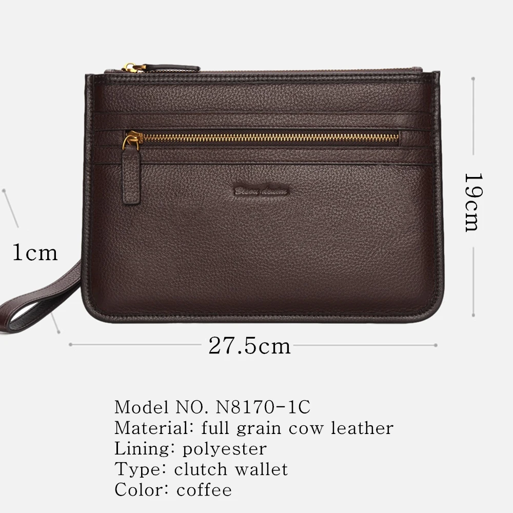 Бренд BISON DENIM мужской кошелек из натуральной кожи Длинный клатч держатель для