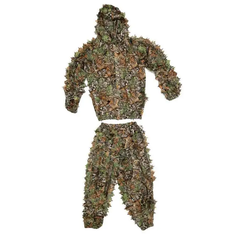 Полиэстер Открытый 3D лист камуфляж, лесная местность Снайпер Охота ghillie Костюмы