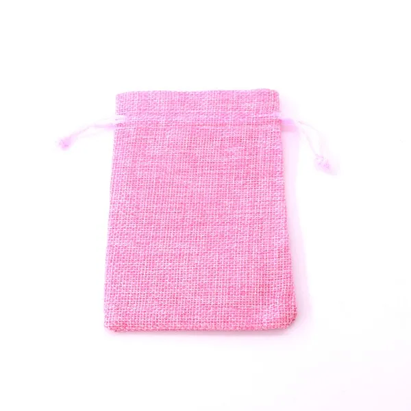 Pink Горячая мода, 5 шт./лот, 7x9, 10x14, 15x20, джутовые подарочные пакеты, разные цвета на выбор, свадебные конфеты, подарки, упаковка, Холщовый мешочек - Цвет: Pink