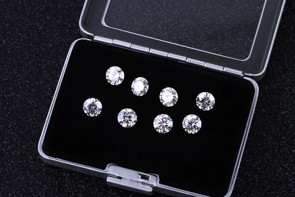 EF Цвет Moissanites производителя для детей от 3 до 10 мм белый круглый кольцо с алмазом