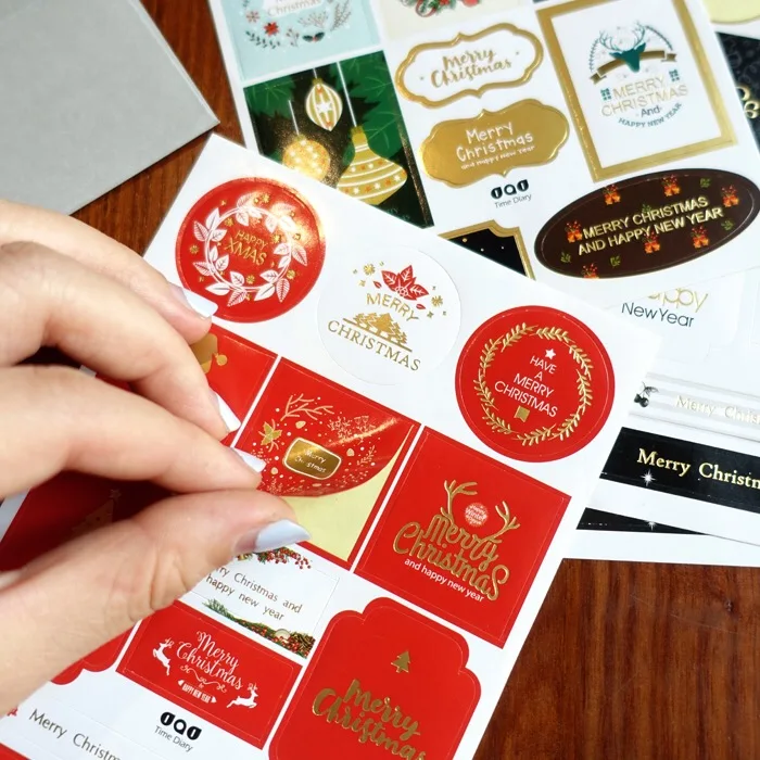 96 шт. золото Рождеством наклейки подарок украшения конфеты для вечерние гостей