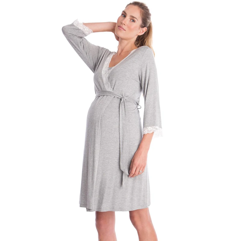

Pregnancy Breathable Maternity Dress 2019 New Summer Wear Cotton Long Dresses For Pregnant Women Comfortable Sleeping clothing