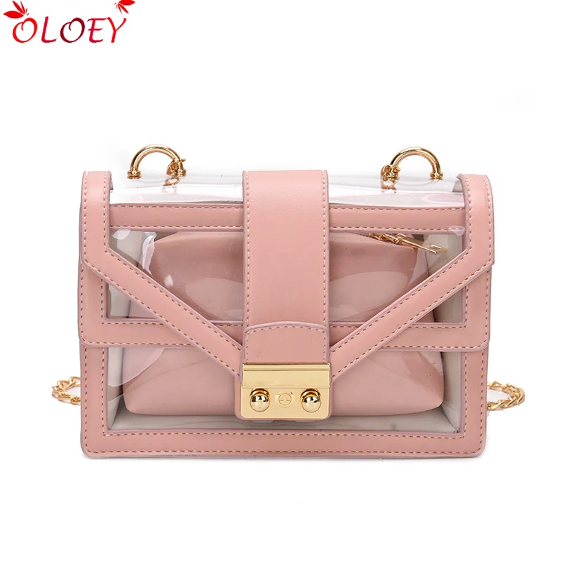 2019 Новые прозрачные гелевые сумки модные дизайнерские маленькие цепи женские