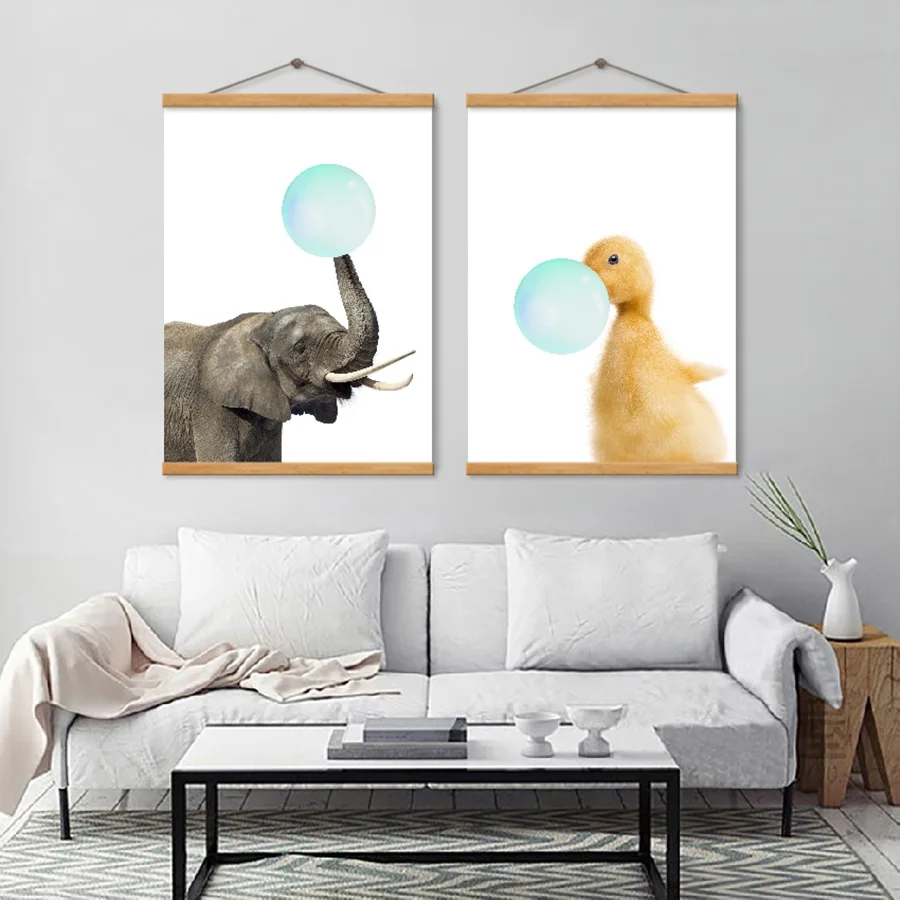 Настенная картина в рамке с изображением зебры слона животного выдувного