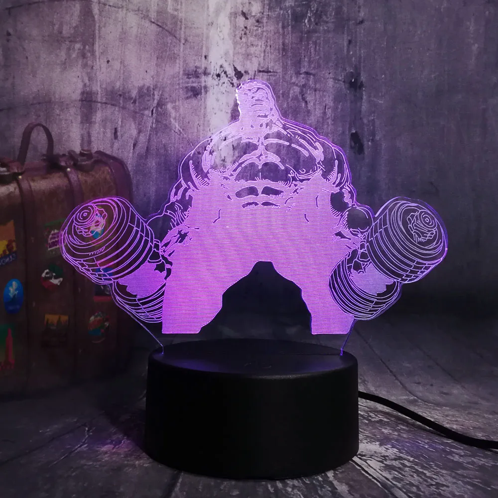 Lustre Новый 3D светодиодный Халк гантели Ночной светильник настольная лампа RGB 7