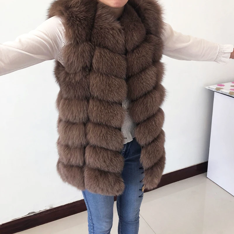 Жилет из натурального Лисьего меха, жилет из лисьего меха, куртка из натурального Лисьего меха, женская зимняя теплая куртка, пальто из натурального меха
