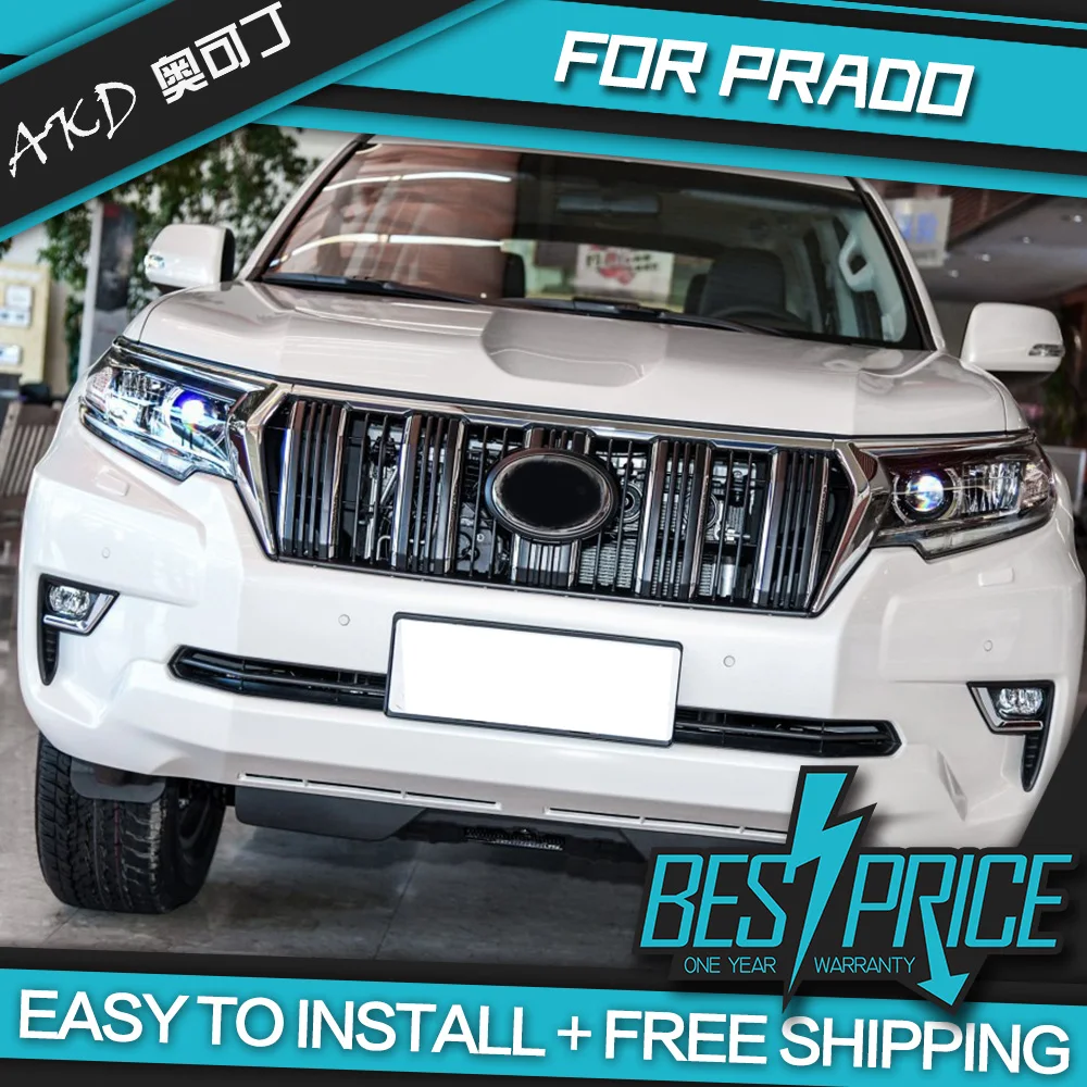 

Car Styling for Prado Headlights 2018 LED Headlight LED DRL Dynamic Signal Hella 5 Bi-Xenon Projector Lens Hid D2H