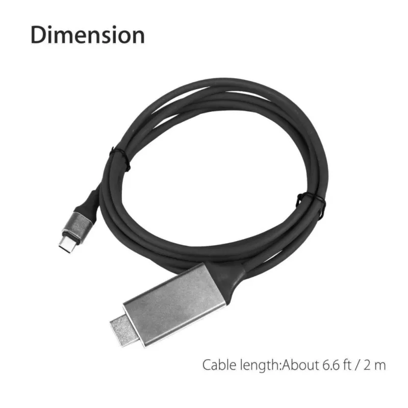 2m Type-C---HDMI 2 м USB-C type C до 4 к HDMI HDTV Кабель-адаптер без конвертера требуется подключи и играй для samsung Galaxy S8 S9 Macbook - Цвет: 2m Type-C---HDMI