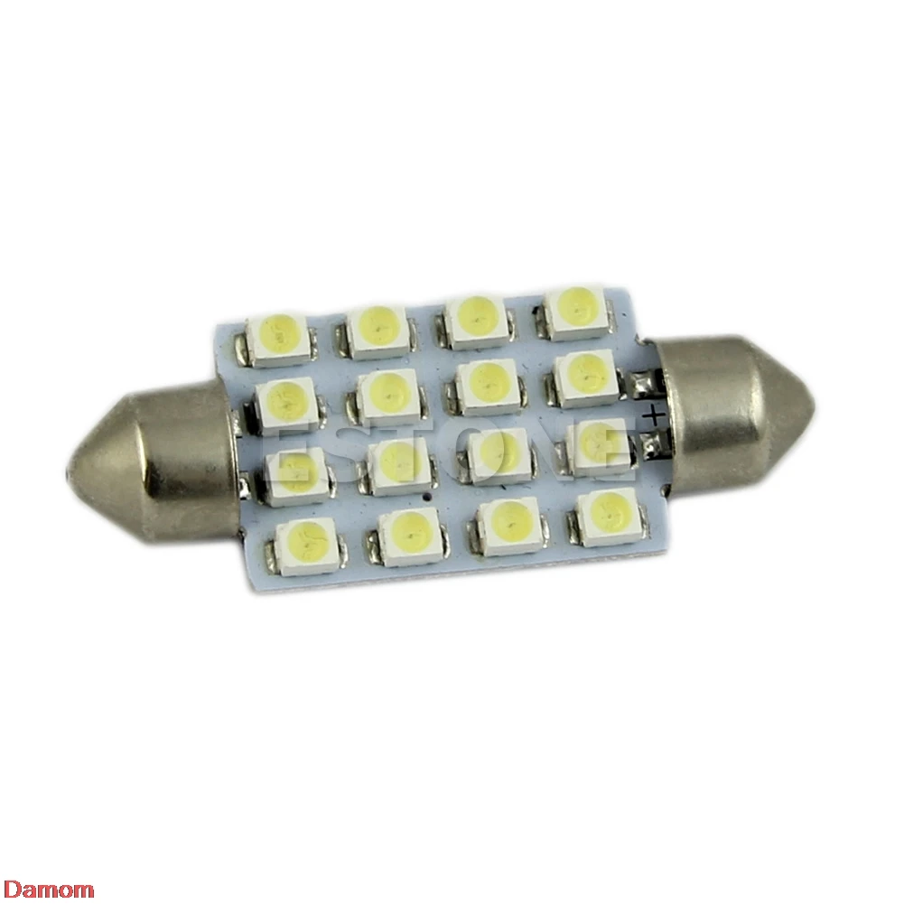 Новый 41 мм 16 светодиодный 3528 SMD Интерьер автомобиля Белый купол светильник